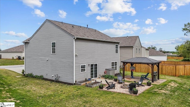 224 Hillendale Way, Pelzer, SC 29669 - back of house with a lawn, a gazebo, fence, and a patio area