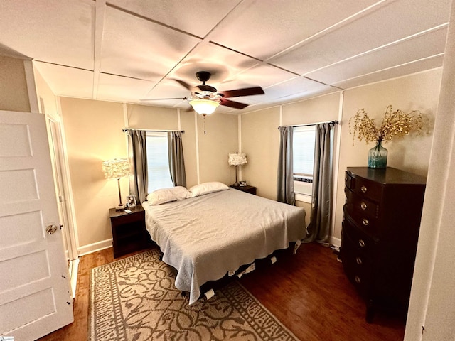 17920 Asheveille Hwy, Campobello, SC 29322 - bedroom with ceiling fan, dark wood-style floors, and multiple windows