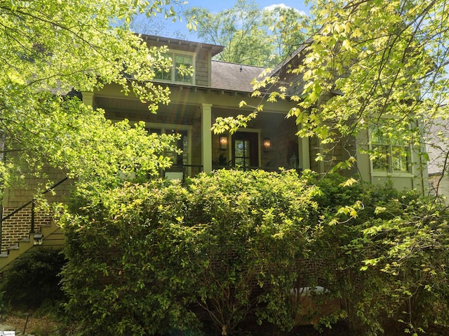 exterior space featuring stairway