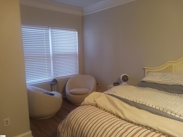 504 Airdale Ln, Simpsonville, SC 29680 - bedroom featuring baseboards, ornamental molding, and wood finished floors