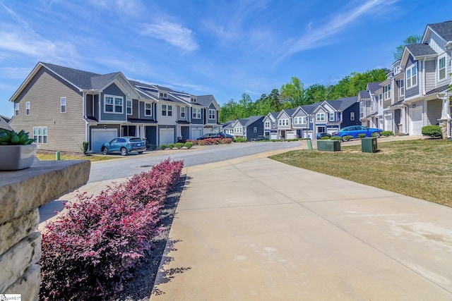 view of road with a residential view