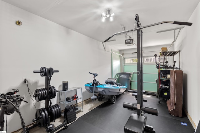 12 Hargrove Ct, Greenville, SC 29617 - workout room with baseboards and a garage