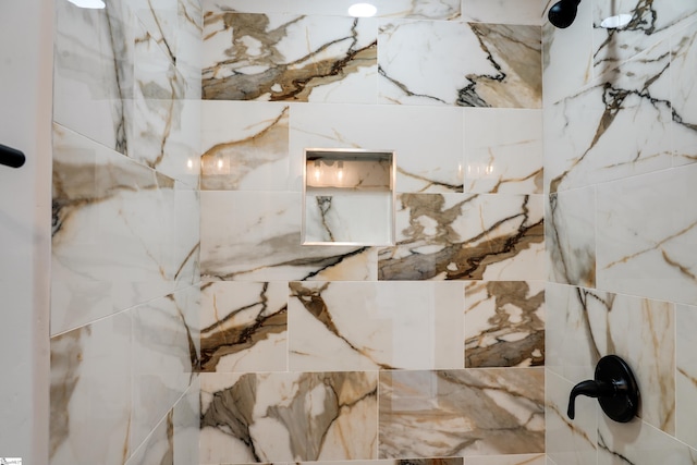 details with a marble finish shower