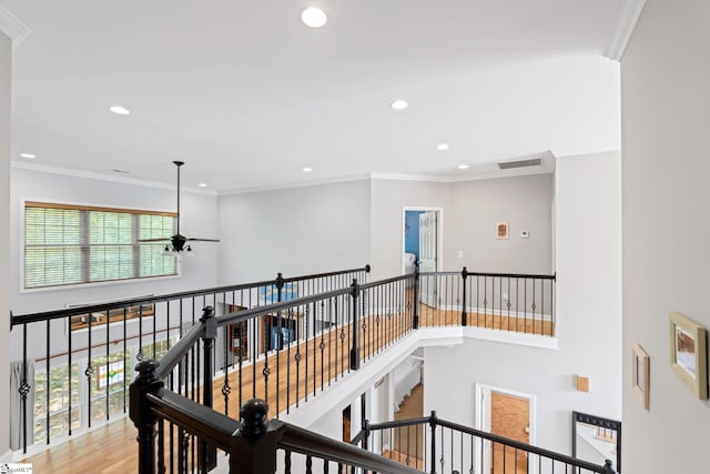 361 E Killarney Lk, Moore, SC 29369 - corridor featuring a wealth of natural light, visible vents, recessed lighting, and an upstairs landing