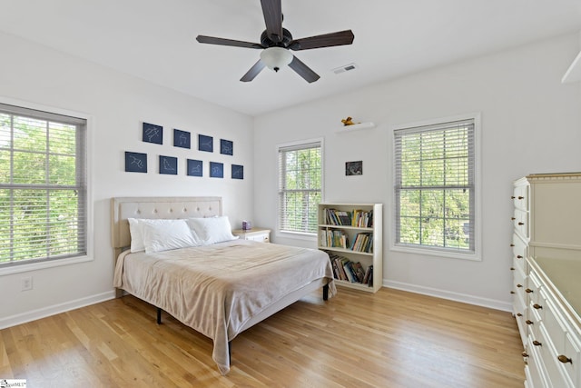 361 E Killarney Lk, Moore, SC 29369 - bedroom featuring light wood finished floors, baseboards, a ceiling fan, and visible vents
