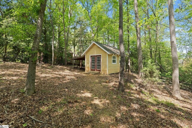 361 E Killarney Lk, Moore, SC 29369 - view of outdoor structure featuring an outbuilding and french doors