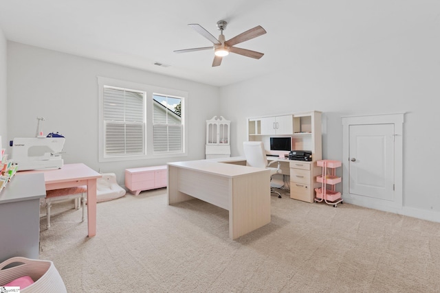 309 Nebbiolo Ln, Simpsonville, SC 29681 - home office with light carpet and ceiling fan