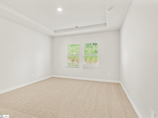 225 Maxwell Dr, Easley, SC 29642 - empty room featuring light carpet, baseboards, a tray ceiling, and recessed lighting