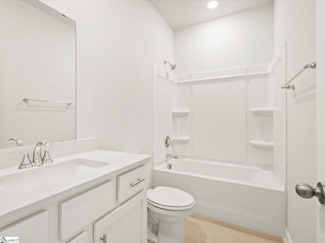 225 Maxwell Dr, Easley, SC 29642 - bathroom featuring vanity, toilet, bathing tub / shower combination, and recessed lighting