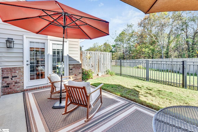 view of patio / terrace with a fenced backyard
