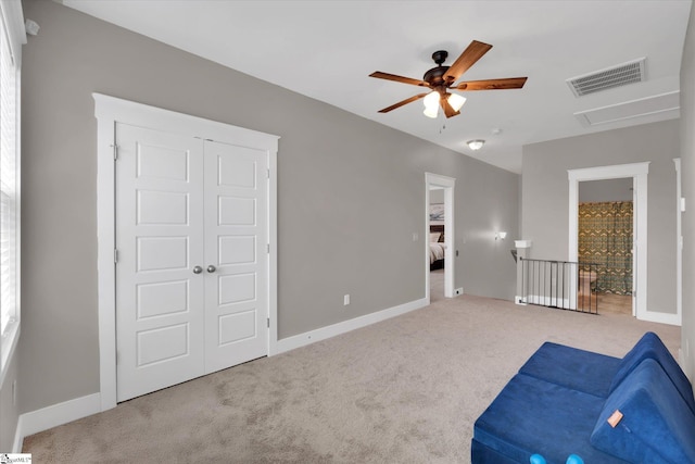 200 Noble St, Greer, SC 29651 - unfurnished room featuring carpet floors, a ceiling fan, visible vents, and baseboards
