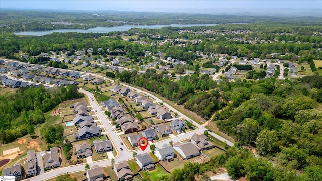 200 Noble St, Greer, SC 29651 - birds eye view of property featuring a forest view, a residential view, and a water view