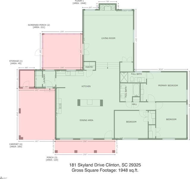 181 Skyland Dr, Clinton, SC 29325 - plan
