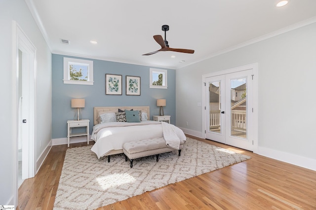 827 S Academy St, Greenville, SC 29601 - bedroom with crown molding, french doors, baseboards, access to outside, and visible vents