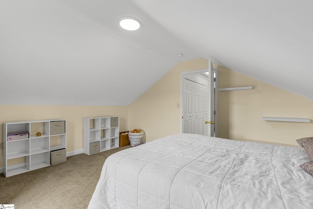 108A Holt Dr, Iva, SC 29655 - bedroom featuring carpet floors, lofted ceiling, and baseboards