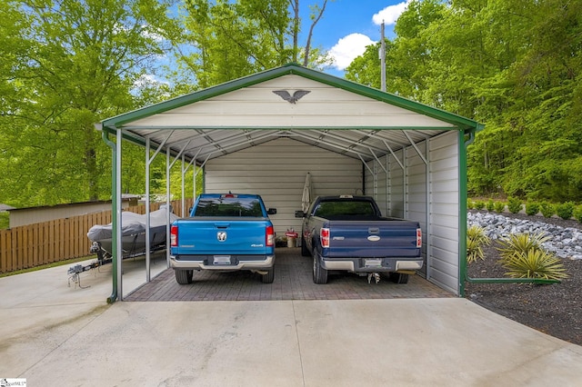 108A Holt Dr, Iva, SC 29655 - view of car parking featuring fence, a carport, and driveway