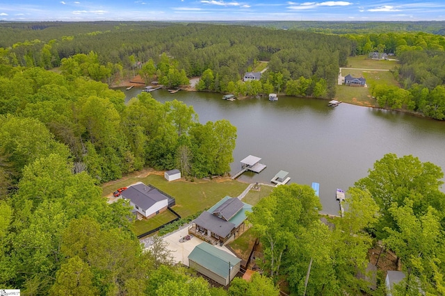 108A Holt Dr, Iva, SC 29655 - drone / aerial view featuring a view of trees and a water view