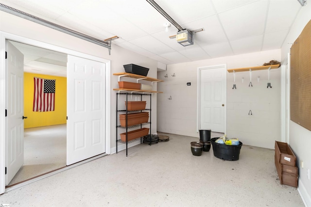 garage featuring a garage door opener