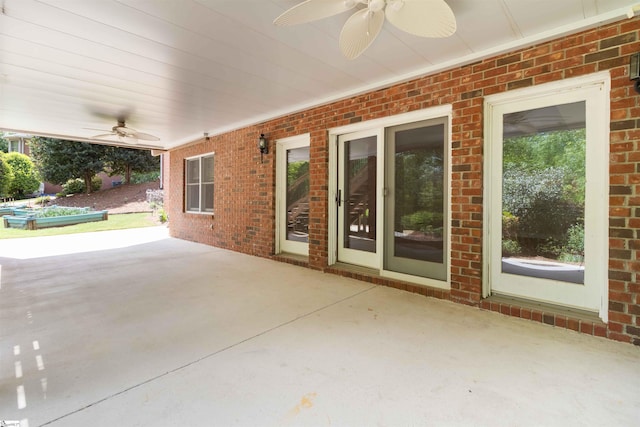 view of patio / terrace featuring a ceiling fan