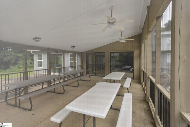 123 Sequayah Dr, Fair Play, SC 29643 - sunroom with lofted ceiling and ceiling fan