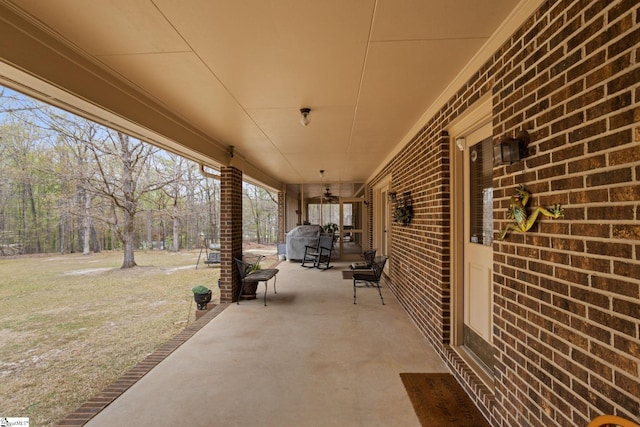 view of patio / terrace featuring covered porch