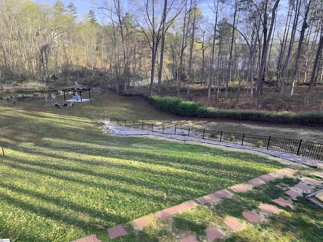 view of yard with fence