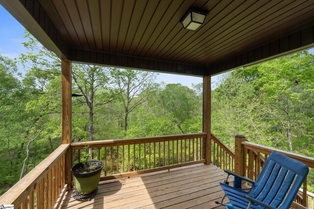 885 Affirmed Dr, Boiling Springs, SC 29316 - deck featuring a forest view