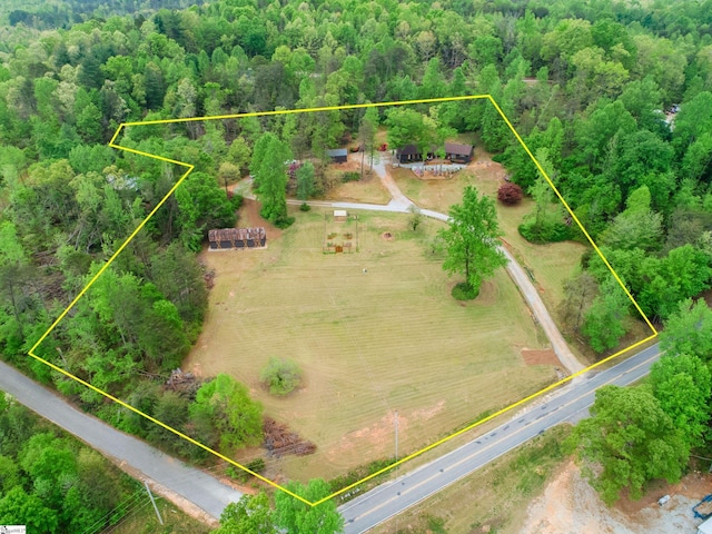 409 Freeman Bridge Rd, Marietta, SC 29661 - view of rural area featuring property parcel outlined and a forest