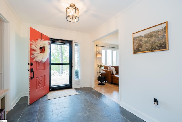 409 Freeman Bridge Rd, Marietta, SC 29661 - entryway with ornamental molding and baseboards