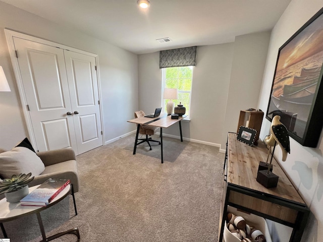 1236 Forestbrook Ln, Spartanburg, SC 29303 - office area featuring visible vents, carpet flooring, and baseboards