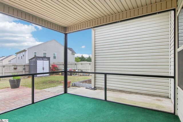 view of unfurnished sunroom