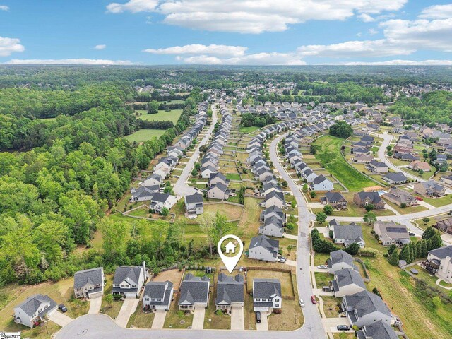 bird's eye view with a residential view