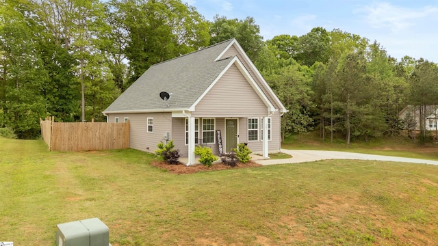 381 Deer Farm Pond Ln, Fair Play, SC 29643 - view of front facade with fence, roof with shingles, covered porch, and a front yard