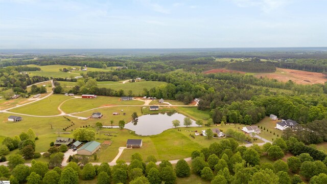 381 Deer Farm Pond Ln, Fair Play, SC 29643 - birds eye view of property with a view of trees and a water view