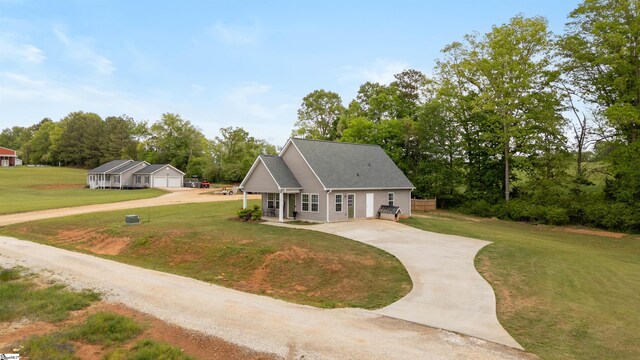 381 Deer Farm Pond Ln, Fair Play, SC 29643 - view of front of home featuring driveway, covered porch, and a front yard