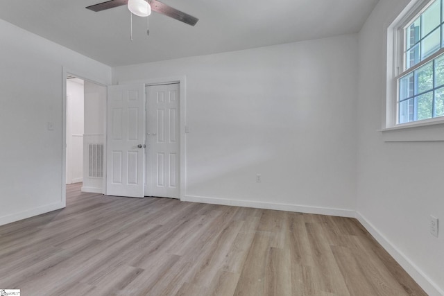 710 Druid Hills Dr, Anderson, SC 29621 - unfurnished bedroom with a closet, visible vents, light wood finished floors, and baseboards