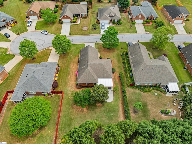 aerial view with a residential view