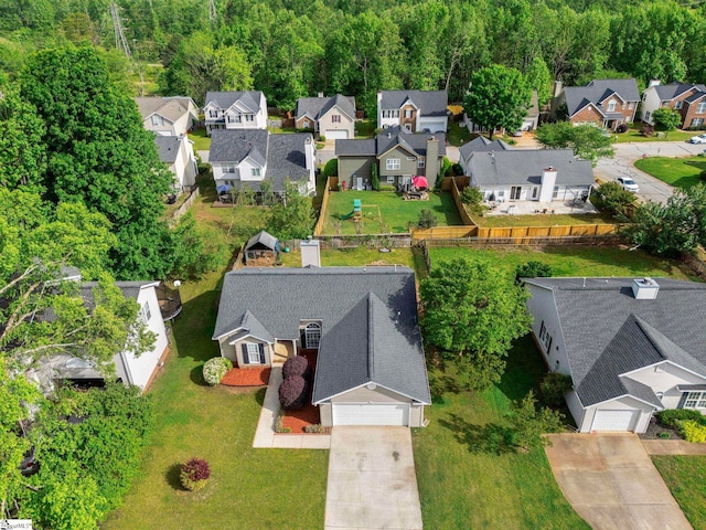 aerial view featuring a residential view
