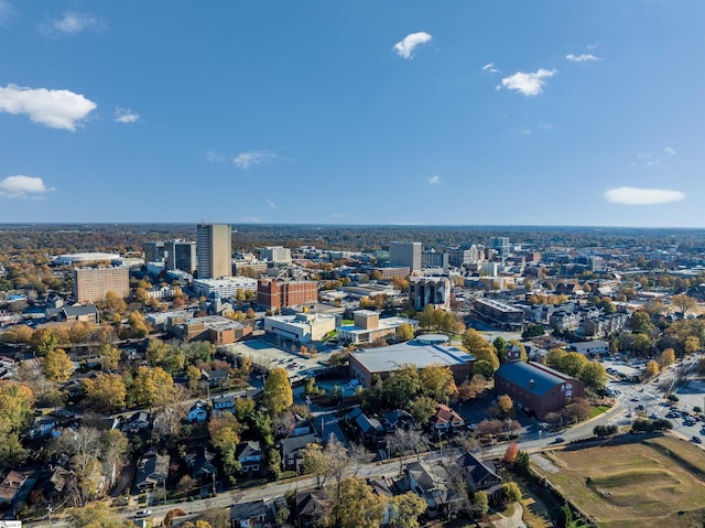 drone / aerial view featuring a city view