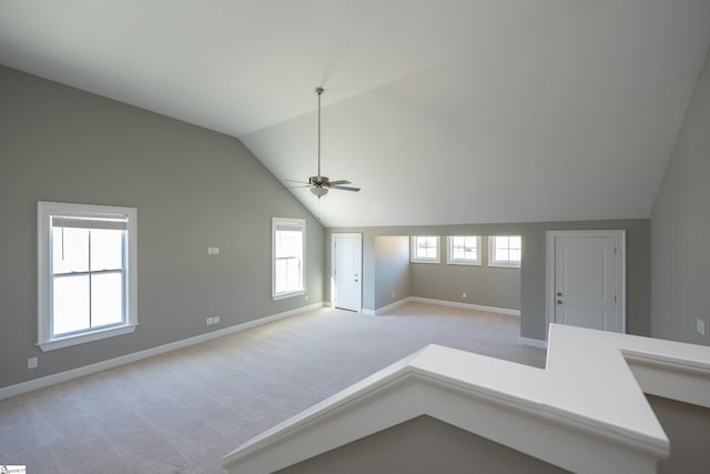 112 Nokota Dr, Pelzer, SC 29669 - bonus room with ceiling fan, vaulted ceiling, light colored carpet, and baseboards