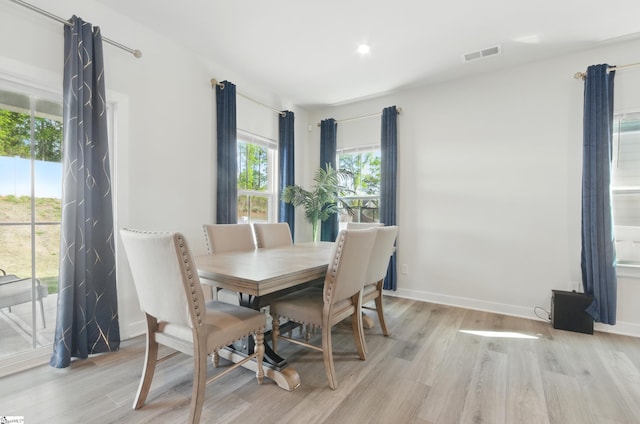 229 Hollythorpe Ln, Fountain Inn, SC 29644 - dining room with visible vents, light wood-style flooring, and baseboards