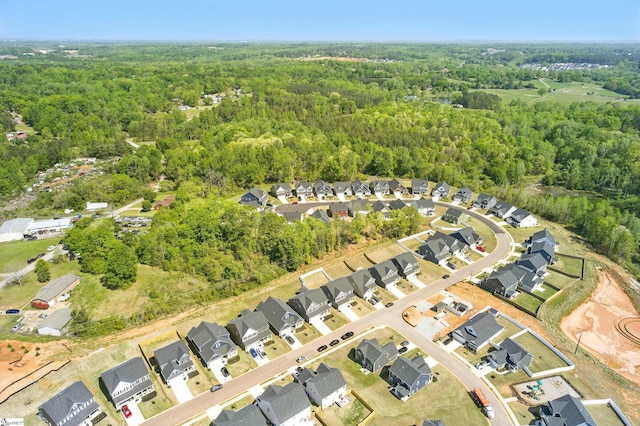 229 Hollythorpe Ln, Fountain Inn, SC 29644 - aerial view with a wooded view and a residential view