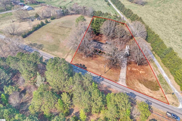 bird's eye view featuring a rural view