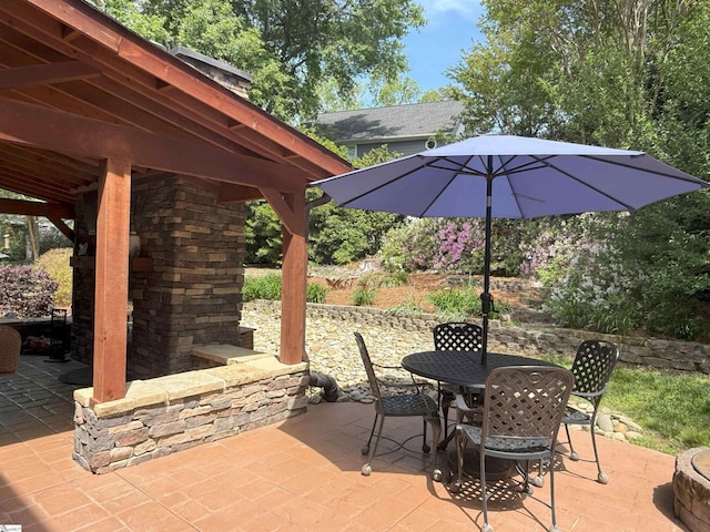 view of patio with outdoor dining space