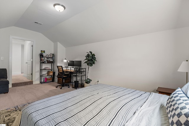 313 Glendon St, Greer, SC 29651 - carpeted bedroom with visible vents, vaulted ceiling, and baseboards