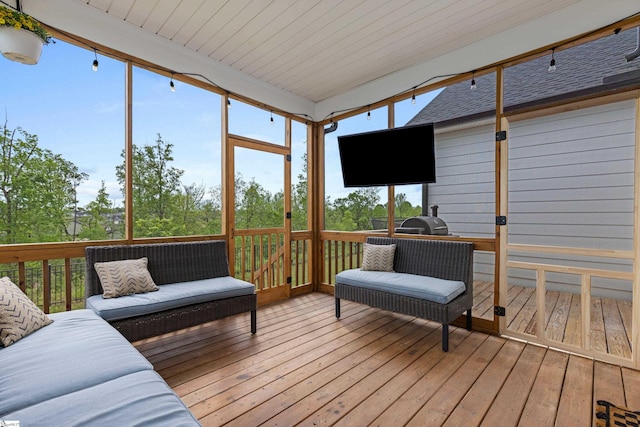313 Glendon St, Greer, SC 29651 - sunroom / solarium featuring an outdoor hangout area
