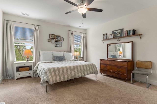 313 Glendon St, Greer, SC 29651 - carpeted bedroom featuring visible vents, ceiling fan, and baseboards