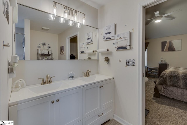 3 Heatherfield Dr, Simpsonville, SC 29680 - ensuite bathroom with a ceiling fan, double vanity, ensuite bathroom, and a sink