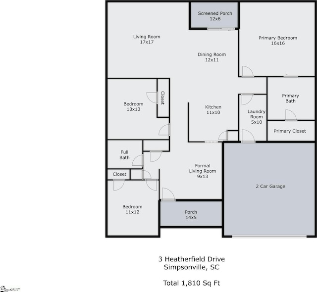 3 Heatherfield Dr, Simpsonville, SC 29680 - floor plan