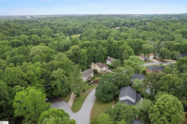 aerial view with a forest view